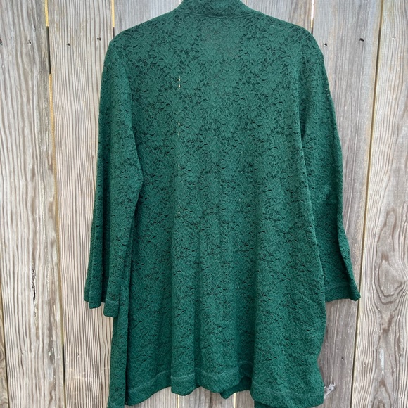 NALLIE & MILLIE Green Lace Tunic Top with Tie Women’s Large - Picture 8 of 10